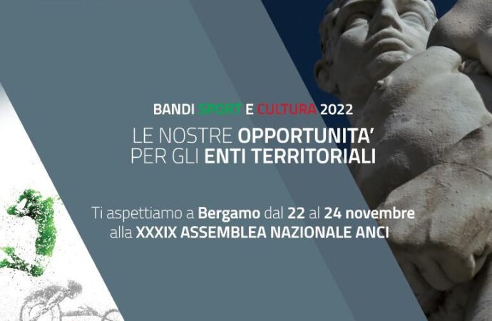 Il Credito Sportivo presenta i bandi per i Comuni nel corso dell’Assemblea Anci di Bergamo: iscriviti